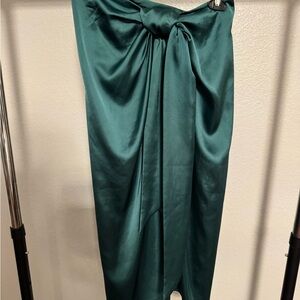 Zara Teal Satin Pencil Skirt